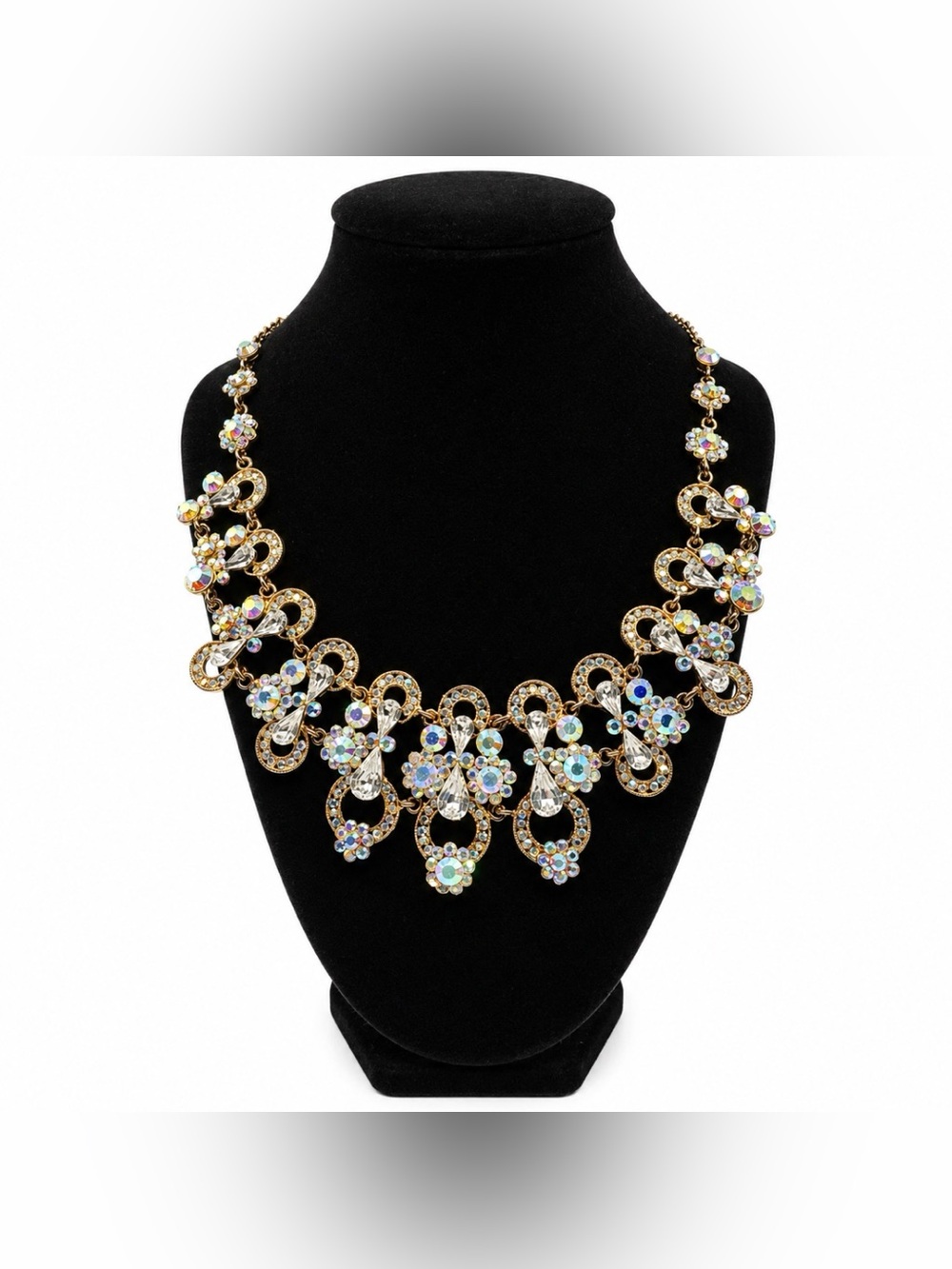 SNK Aurora Borealis Swarovski Crystal & Rhinestone Necklace